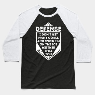 Kids Ice Hockey Funny Defense Baseball T-Shirt